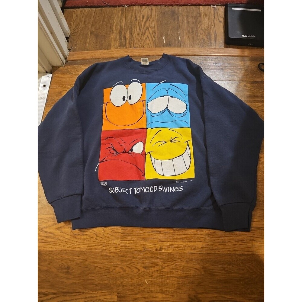 VTG 90s Subject To Mood Swings Crew Neck Sweatshirt Adult XL Large Graphic
